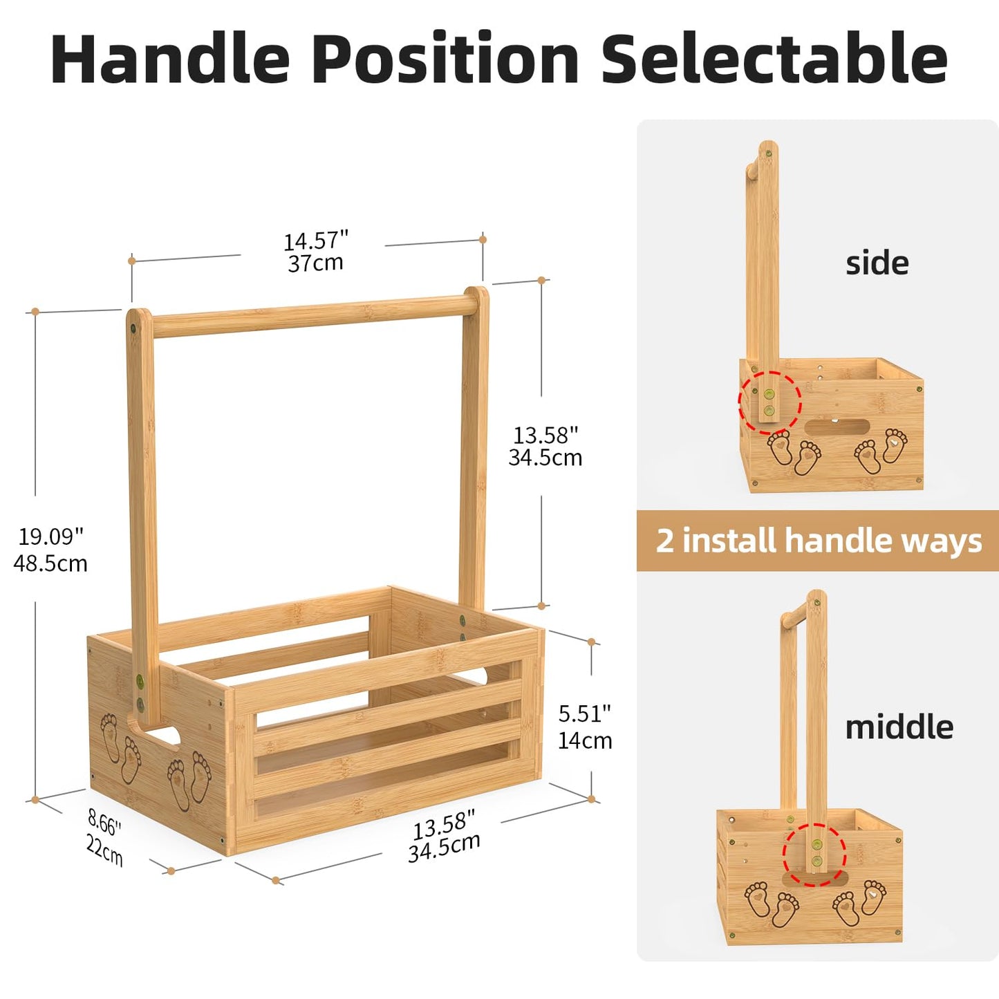 Baby Shower Crate Closet, Baby Baskets with Hangers Handle, Baby Crate Box for Baby Shower, Welcome Gift Basket for Newborn Baby, Pregnancy Gift for New Parents (Natural, Small Size)