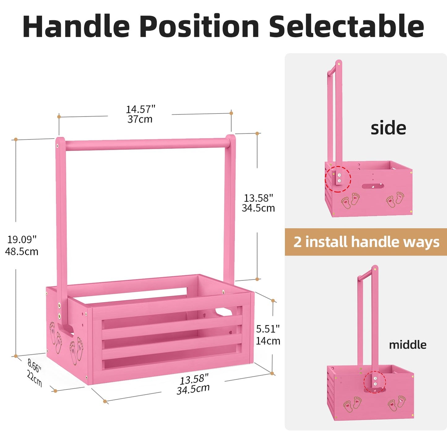 Baby Shower Crate Closet, Baby Baskets with Hangers Handle, Baby Crate Box for Baby Shower, Welcome Gift Basket for Newborn Baby, Pregnancy Gift for New Parents (Pink, Small Size)