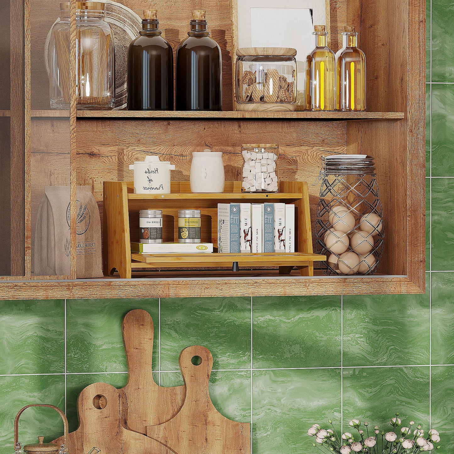 Bread Box for Kitchen Countertop, Bamboo Bread Box for Homemade Bread, Wooden Farmhouse Bread Storage Container, Small Breadbox Bread Bin Organizer for Counter Cabinet Pantry, Natural